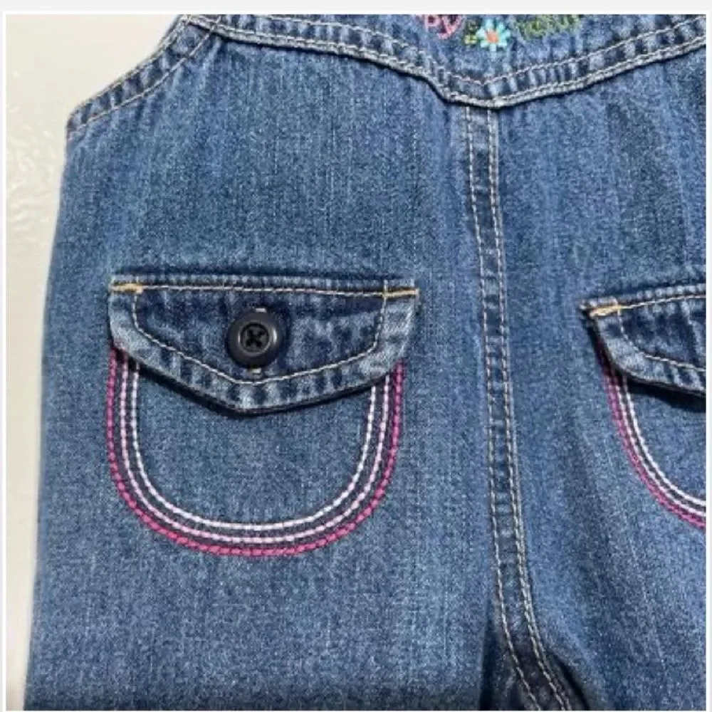 OshKosh B'gosh Baby Blue Denim Vestbak Kid Overalls